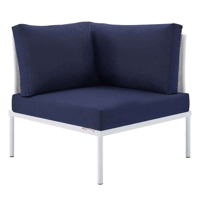 Modway - Harmony Sunbrella® Outdoor Patio All Mesh Corner Chair - EEI-4539-WHI-NAV