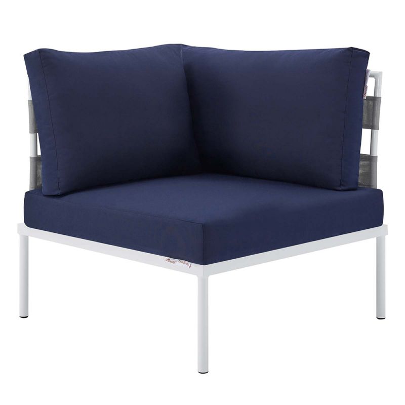 Modway - Harmony Sunbrella® Outdoor Patio Aluminum Corner Chair - EEI-4540-GRY-NAV