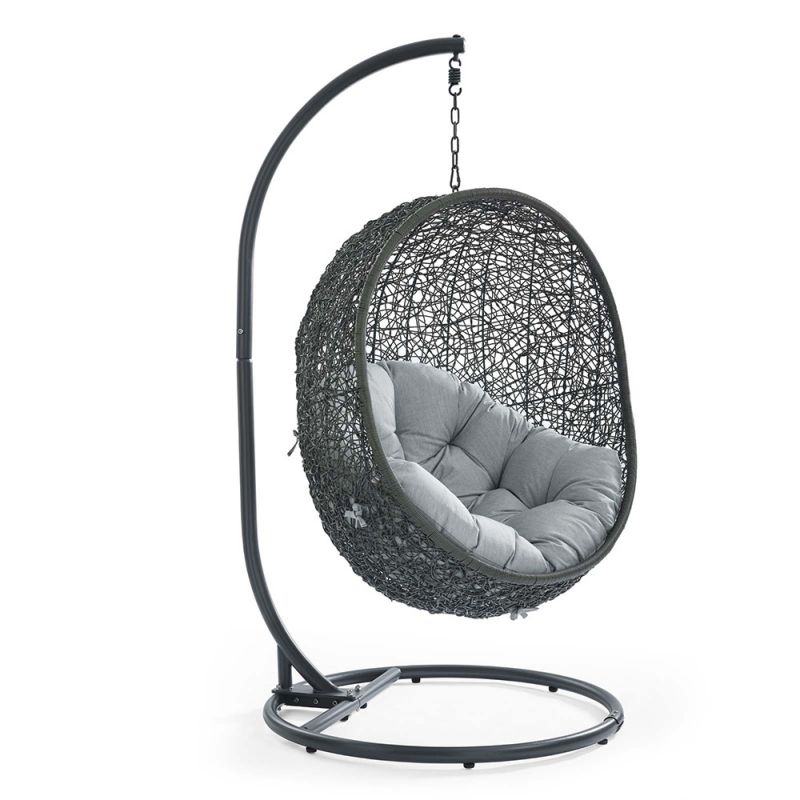 Modway - Hide Outdoor Patio Swing Chair With Stand - EEI-2273-GRY-GRY