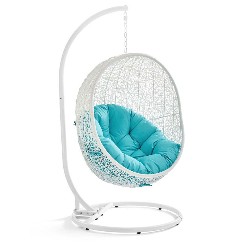 Modway - Hide Outdoor Patio Swing Chair With Stand - EEI-2273-WHI-TRQ