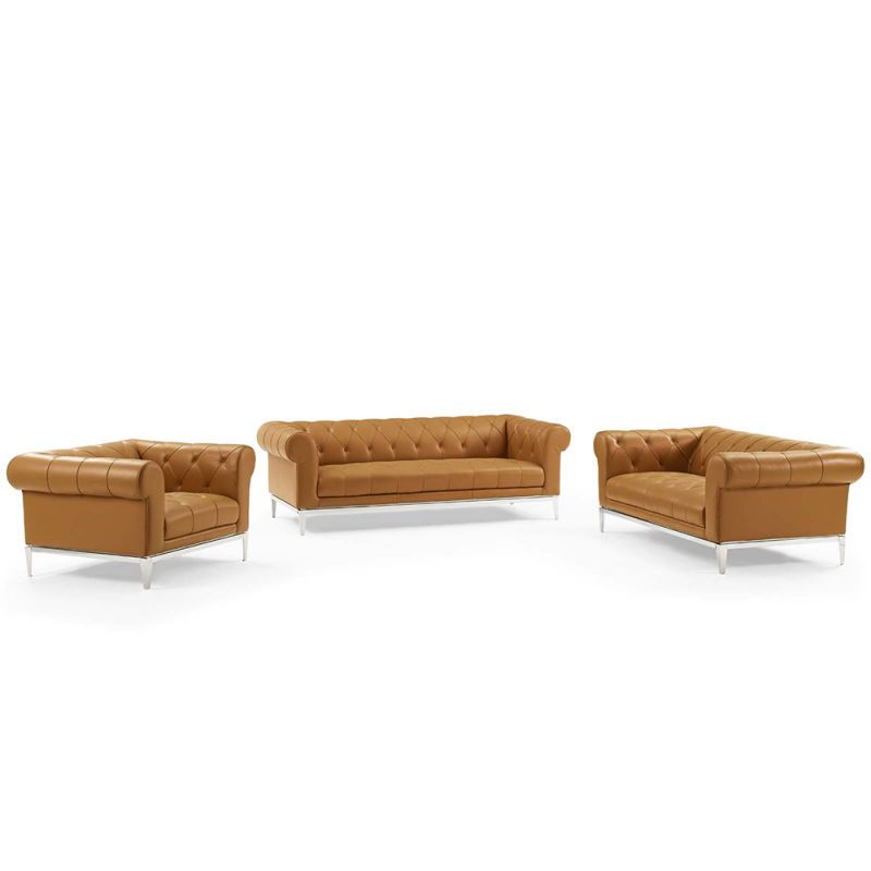 Modway - Idyll 3 Piece Upholstered Leather Set - EEI-4190-TAN-SET