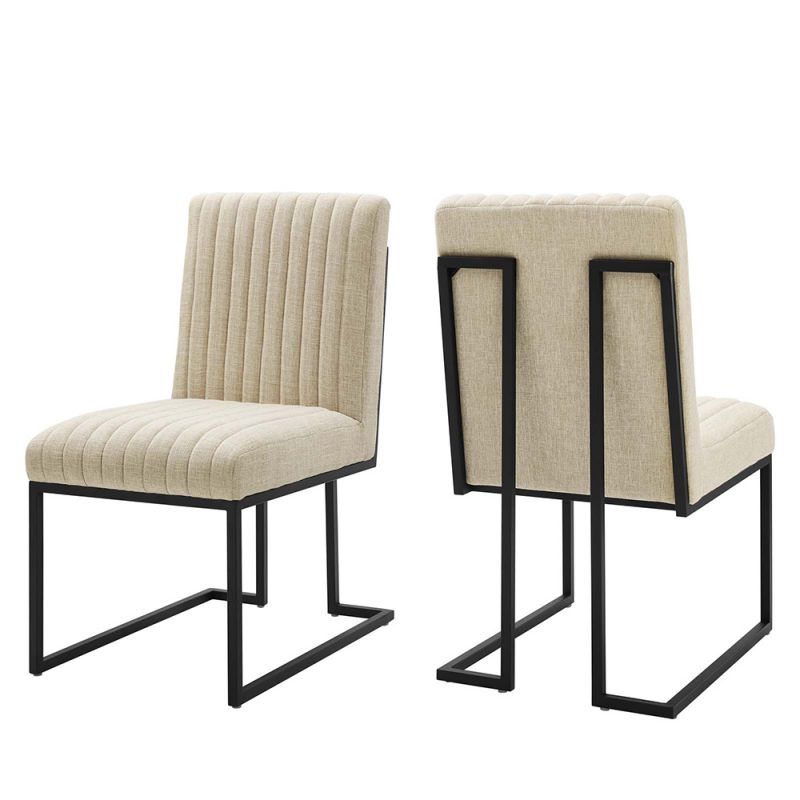Modway - Indulge Channel Tufted Fabric Dining Chairs - (Set of 2) - EEI-5740-BEI