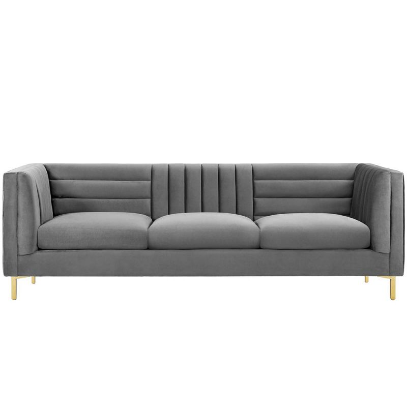 Modway - Ingenuity Channel Tufted Performance Velvet Sofa - EEI-3454-GRY