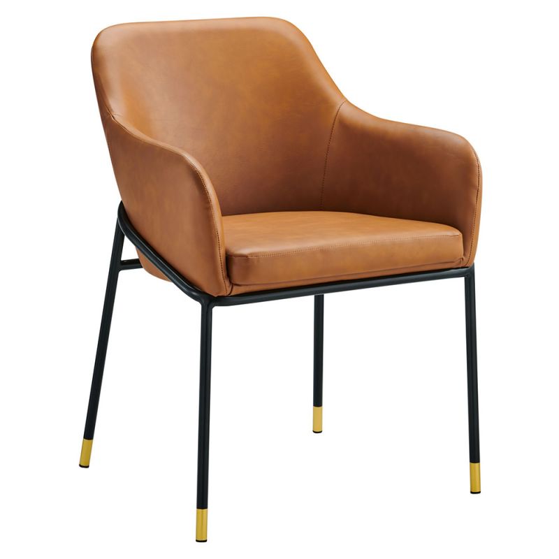 Modway - Jovi Vegan Leather Dining Chair - EEI-4672-BLK-TAN