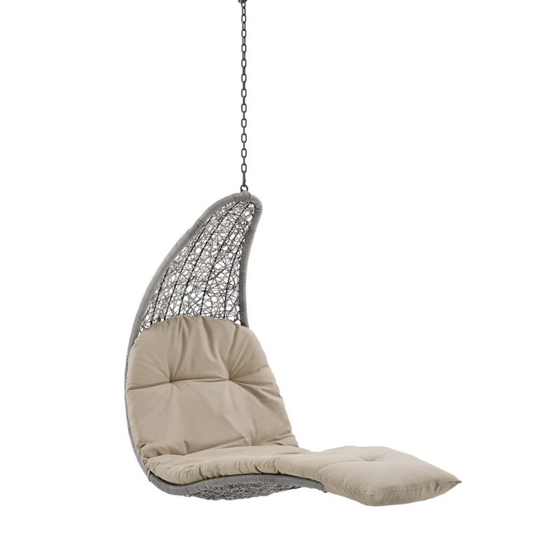 Modway - Landscape Hanging Chaise Lounge Outdoor Patio Swing Chair - EEI-4589-LGR-BEI