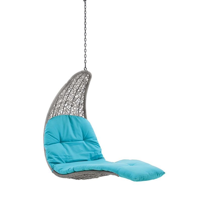 Modway - Landscape Hanging Chaise Lounge Outdoor Patio Swing Chair - EEI-4589-LGR-TRQ
