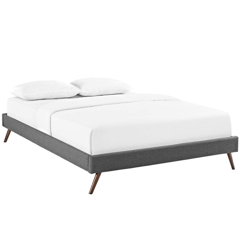 Modway - Loryn Queen Fabric Bed Frame with Round Splayed Legs - MOD-5891-GRY