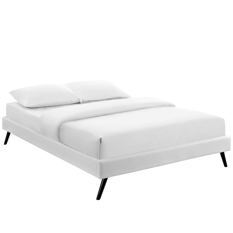 Modway - Loryn Queen Vinyl Bed Frame with Round Splayed Legs - MOD-5890-WHI