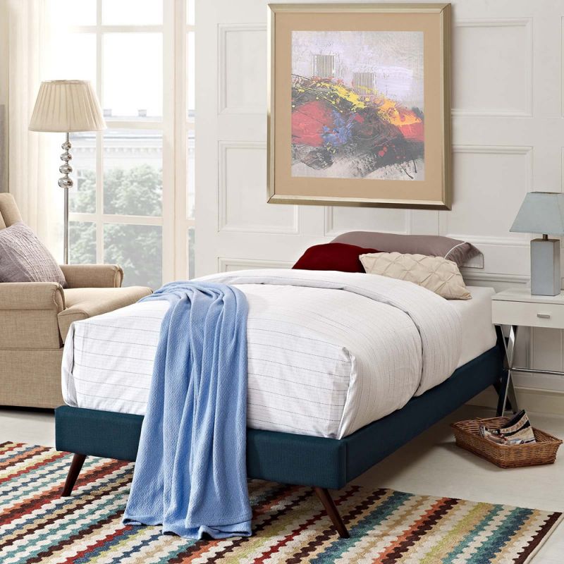 Modway - Loryn Twin Fabric Bed Frame with Round Splayed Legs - MOD-5887-AZU