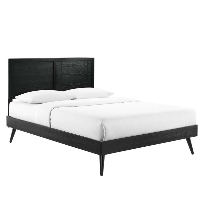 Modway - Marlee Twin Wood Platform Bed With Splayed Legs - MOD-6630-BLK