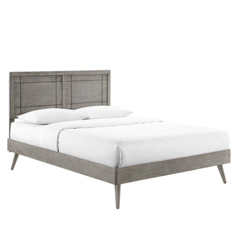 Modway - Marlee Twin Wood Platform Bed With Splayed Legs - MOD-6630-GRY