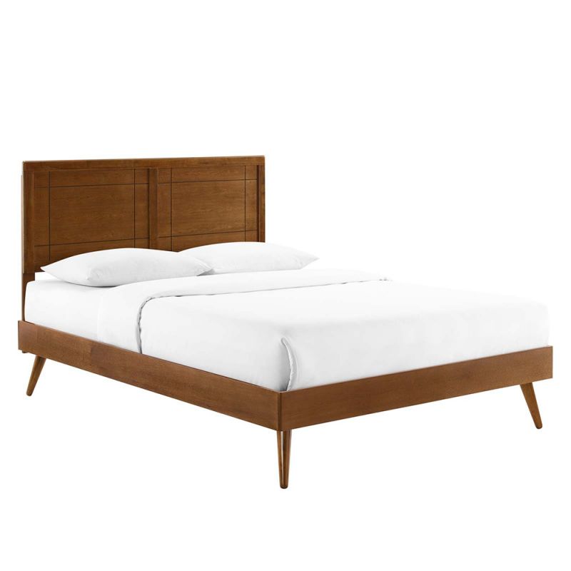 Modway - Marlee Twin Wood Platform Bed With Splayed Legs - MOD-6630-WAL