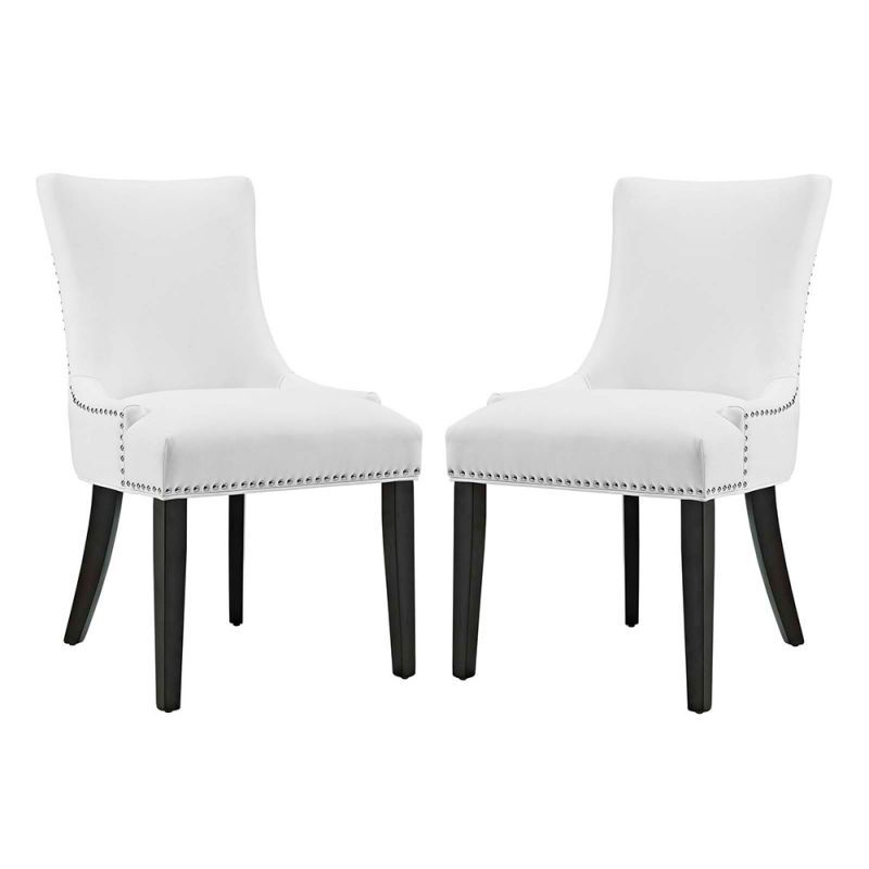 Modway - Marquis Dining Chair Faux Leather (Set of 2) - EEI-3498-WHI