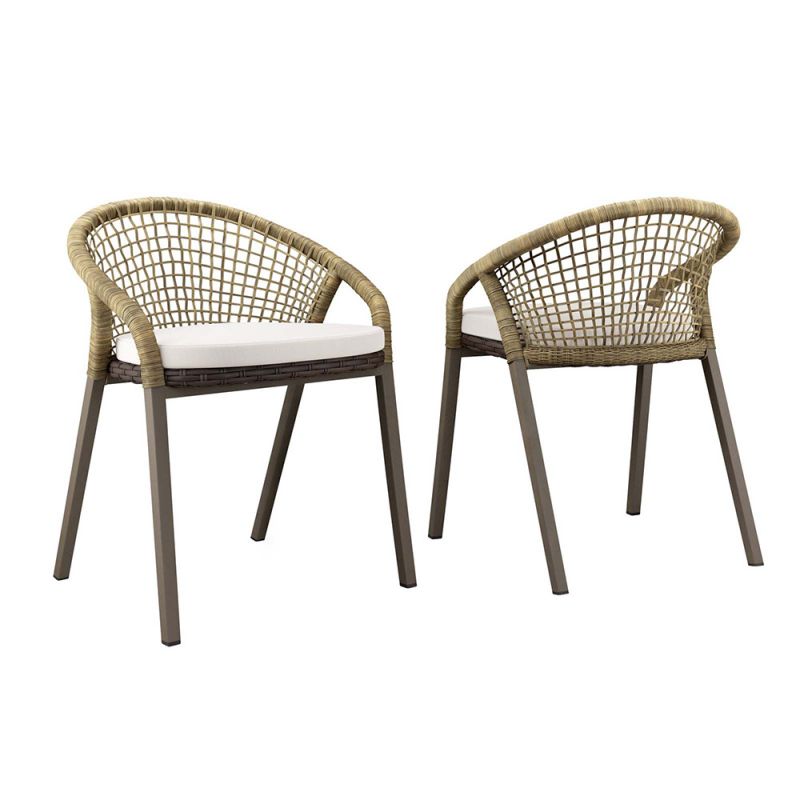 Modway - Meadow Outdoor Patio Dining Chairs (Set of 2) - EEI-4995-NAT-WHI