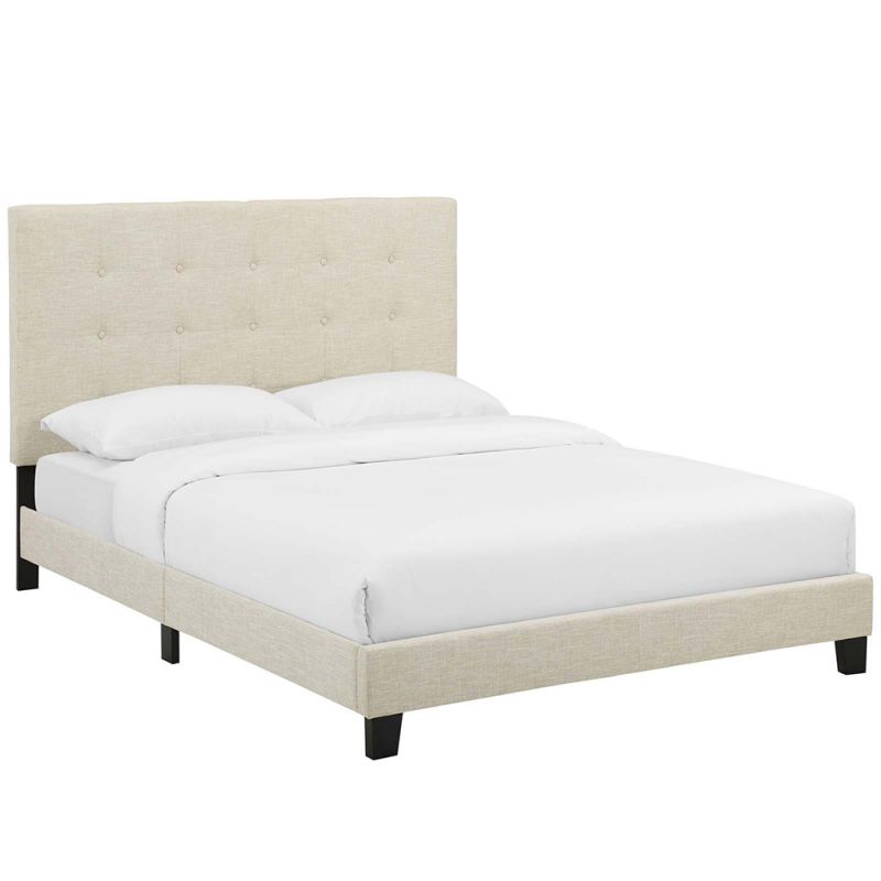 Modway - Melanie Queen Tufted Button Upholstered Fabric Platform Bed - MOD-5879-BEI