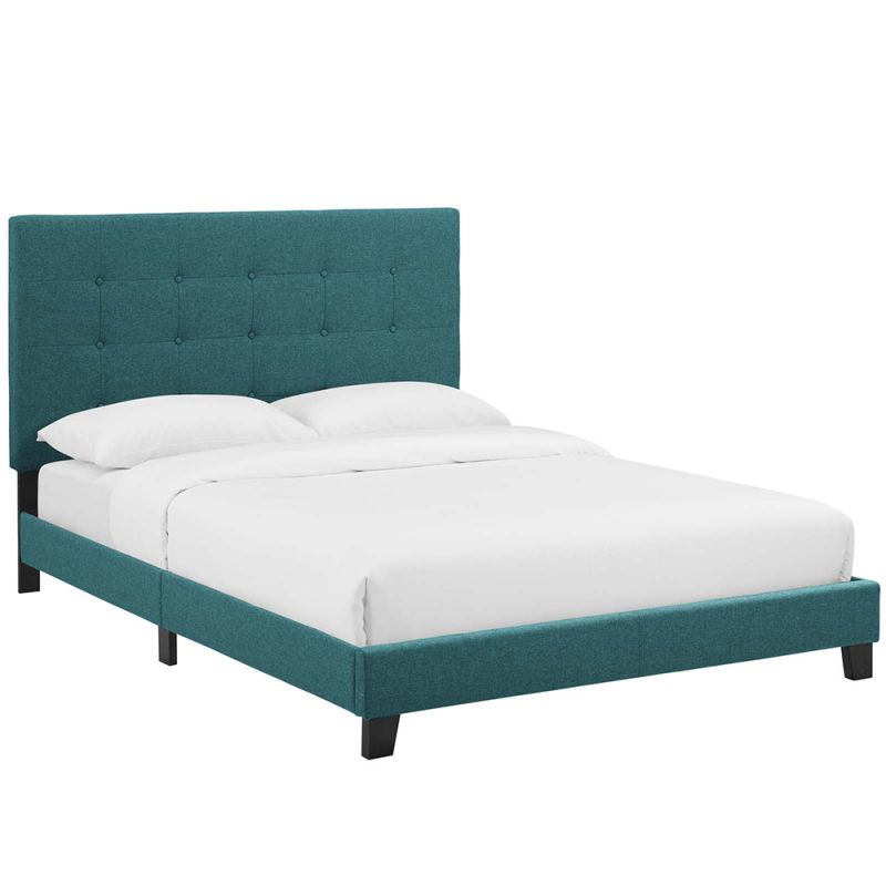 Modway - Melanie Queen Tufted Button Upholstered Fabric Platform Bed - MOD-5879-TEA
