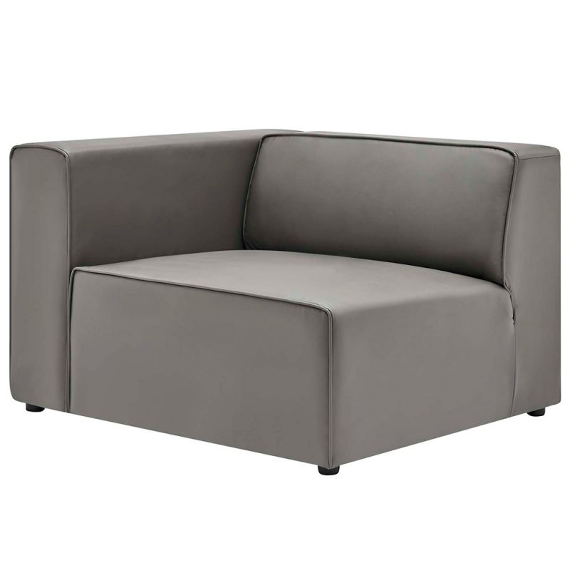 Modway - Mingle Vegan Leather Left-Arm Chair - EEI-4621-GRY
