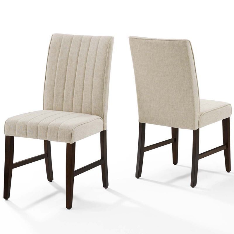 Modway - Motivate Channel Tufted Upholstered Fabric Dining Chair (Set of 2) - EEI-3333-BEI