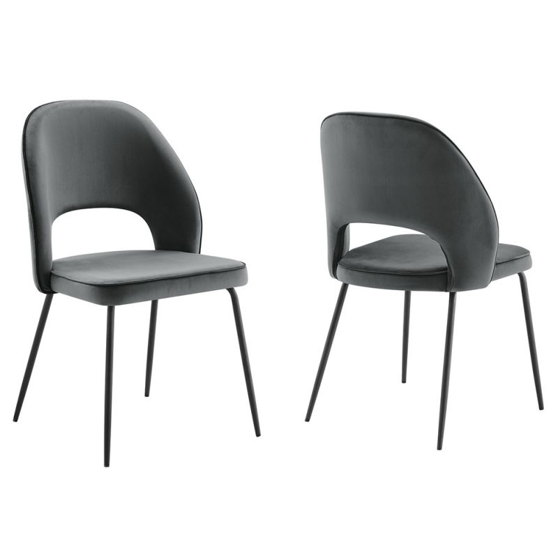 Modway - Nico Performance Velvet Dining Chair (Set of 2) - EEI-4673-BLK-GRY