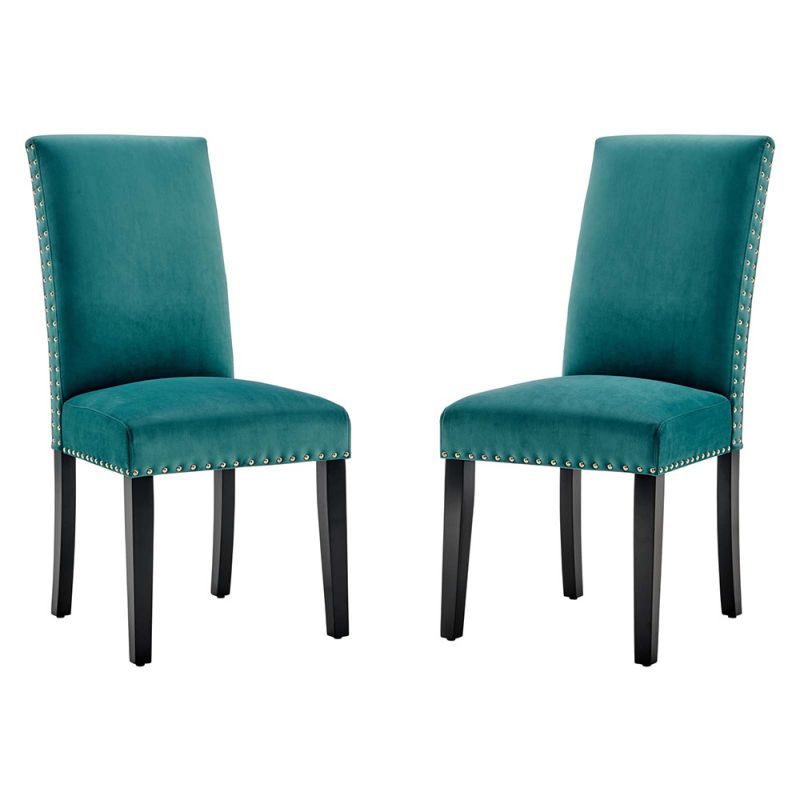 Modway - Parcel Performance Velvet Dining Side Chairs - (Set of 2) - EEI-3779-TEA