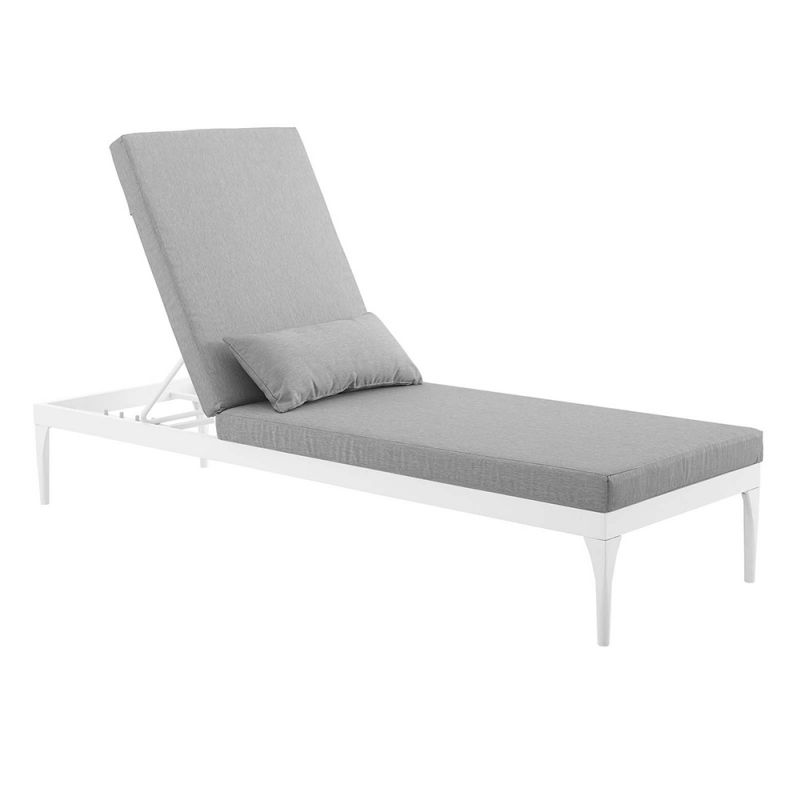 Modway - Perspective Cushion Outdoor Patio Chaise Lounge Chair - EEI-3301-WHI-GRY