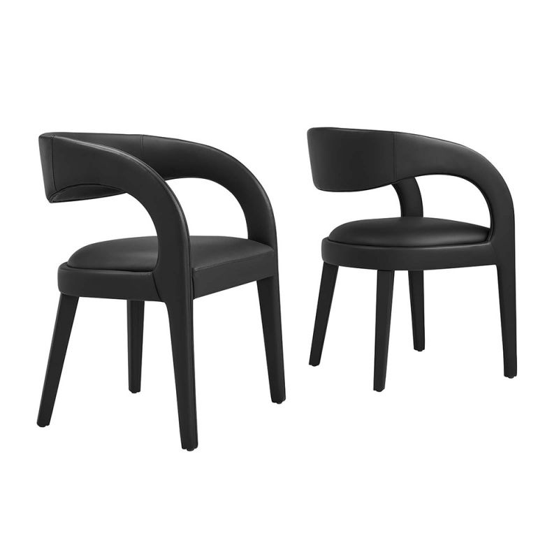 Modway - Pinnacle Vegan Leather Dining Chair (Set of 2) - EEI-6561-BLK