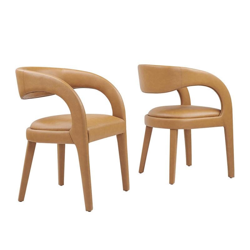 Modway - Pinnacle Vegan Leather Dining Chair (Set of 2) - EEI-6561-TAN