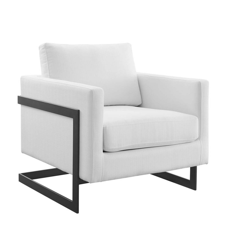 Modway - Posse Upholstered Fabric Accent Chair - EEI-4391-BLK-WHI