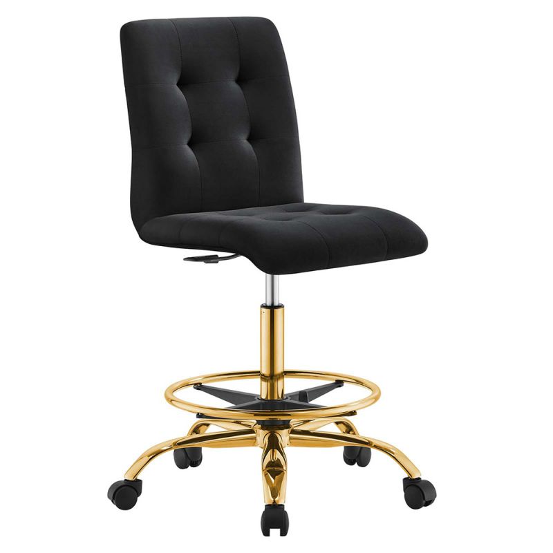 Modway - Prim Armless Performance Velvet Drafting Chair - EEI-4977-GLD-BLK