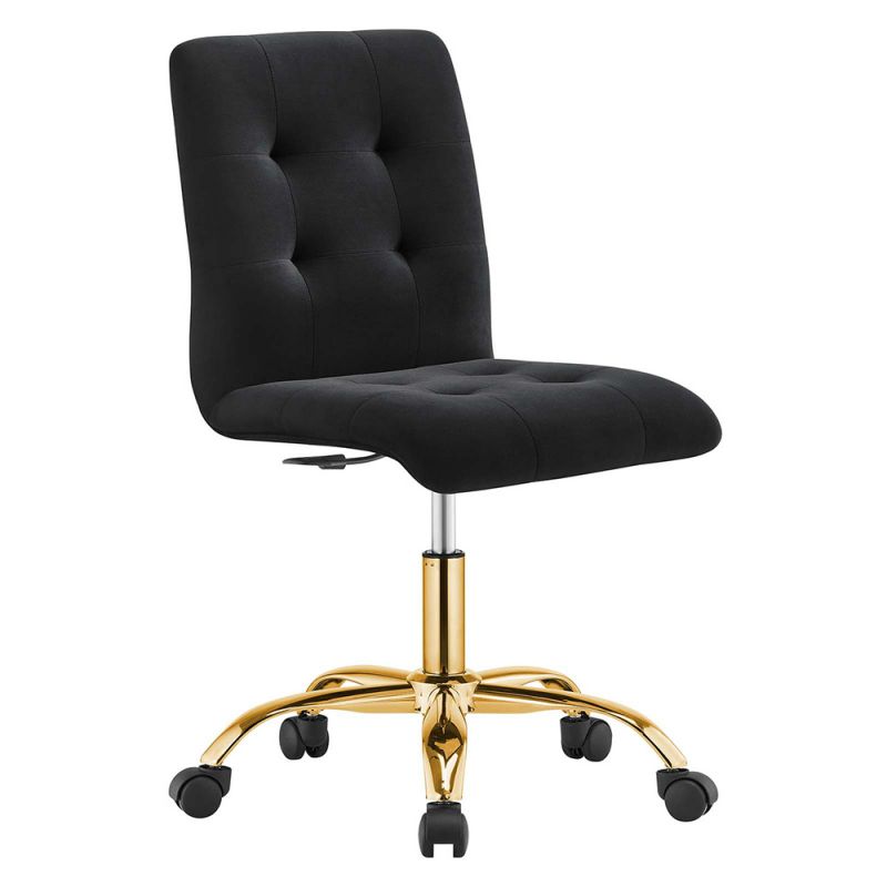 Modway - Prim Armless Performance Velvet Office Chair - EEI-4973-GLD-BLK