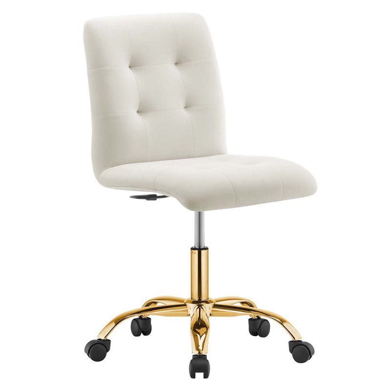 Modway - Prim Armless Performance Velvet Office Chair - EEI-4973-GLD-IVO