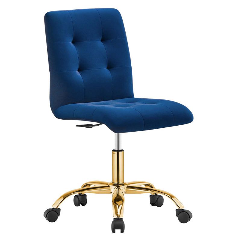 Modway - Prim Armless Performance Velvet Office Chair - EEI-4973-GLD-NAV
