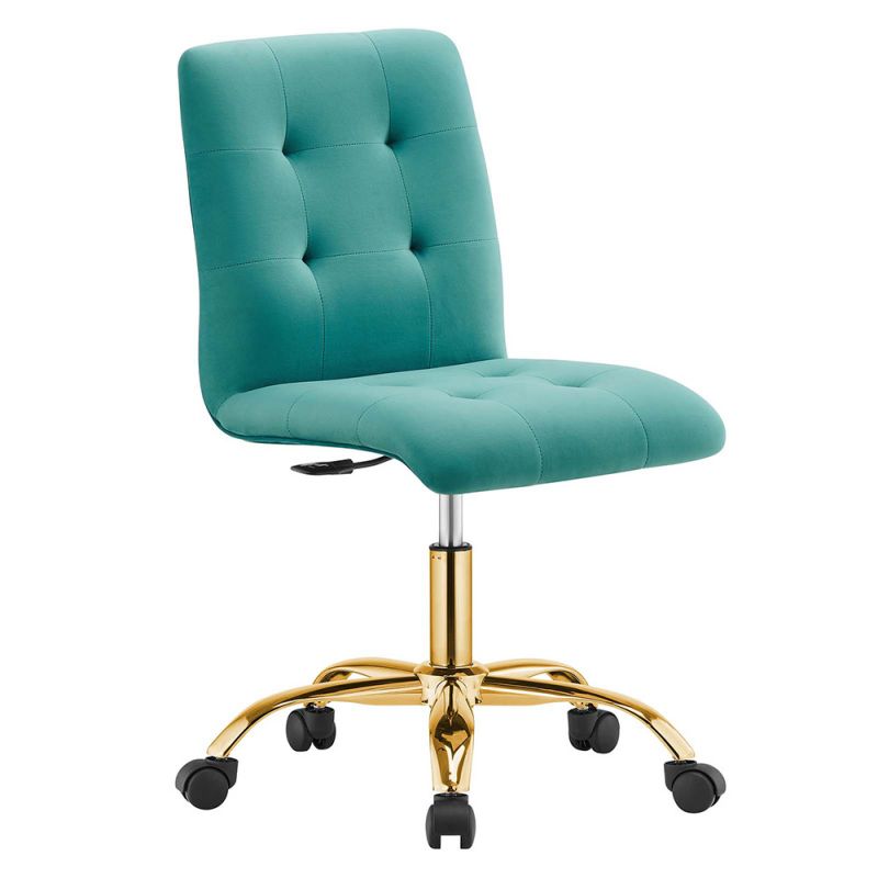 Modway - Prim Armless Performance Velvet Office Chair - EEI-4973-GLD-TEA