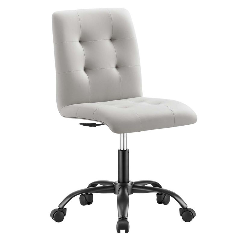 Modway - Prim Armless Vegan Leather Office Chair - EEI-4975-BLK-LGR