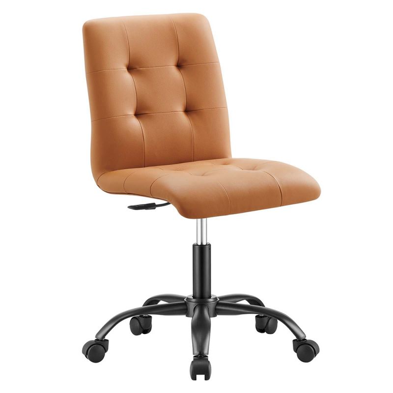 Modway - Prim Armless Vegan Leather Office Chair - EEI-4975-BLK-TAN