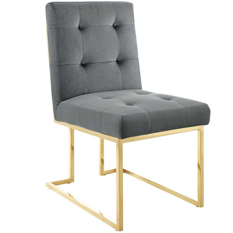 Modway - Privy Gold Stainless Steel Performance Velvet Dining Chair - EEI-3744-GLD-CHA