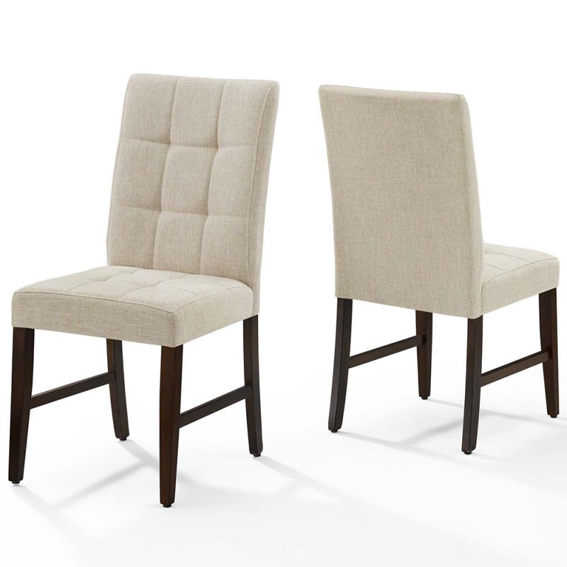 Modway - Promulgate Biscuit Tufted Upholstered Fabric Dining Chair (Set of 2) - EEI-3335-BEI