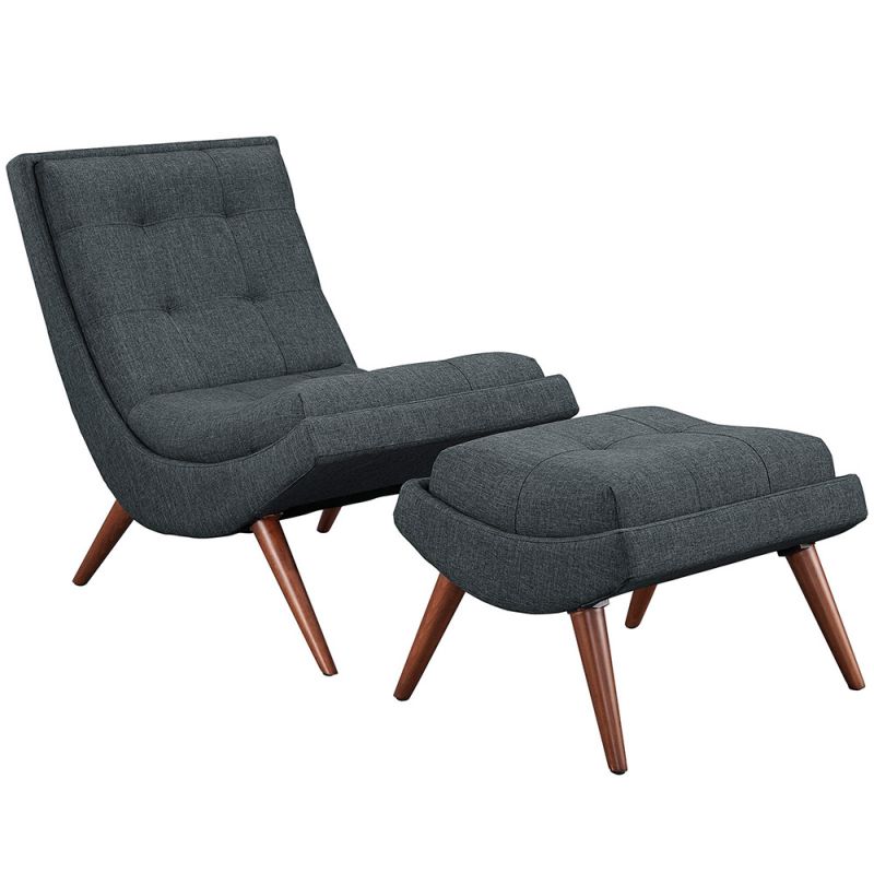 Modway - Ramp Upholstered Fabric Lounge Chair Set - EEI-2143-GRY