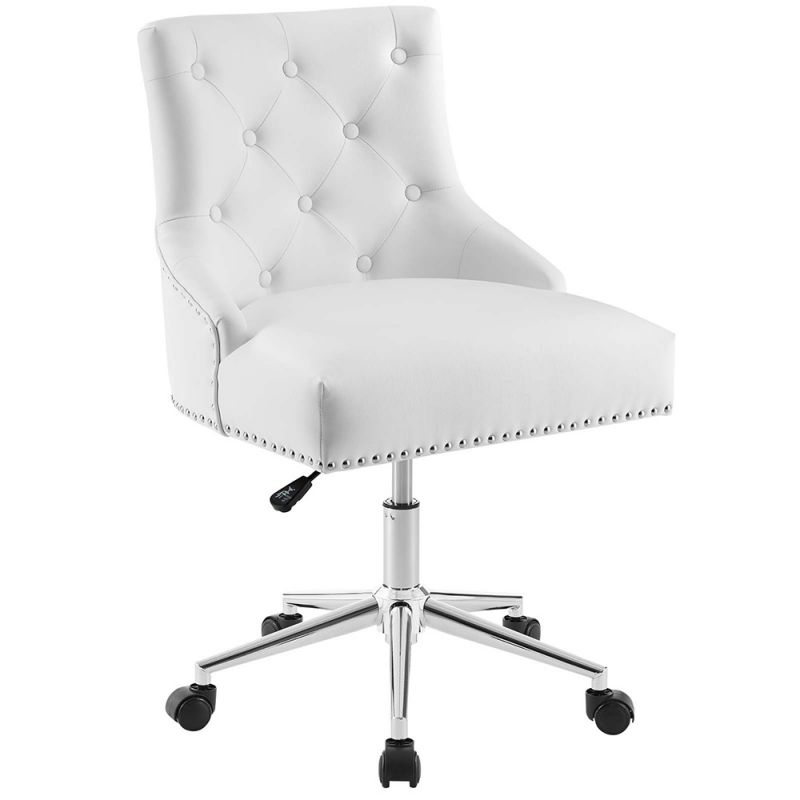 Modway - Regent Tufted Button Swivel Faux Leather Office Chair - EEI-3608-WHI