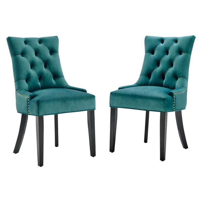 Modway - Regent Tufted Performance Velvet Dining Side Chairs - (Set of 2) - EEI-3780-TEA