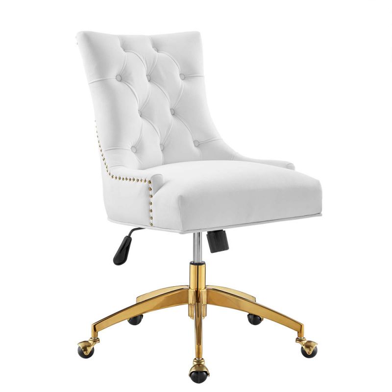 Modway - Regent Tufted Performance Velvet Office Chair - EEI-4571-GLD-WHI