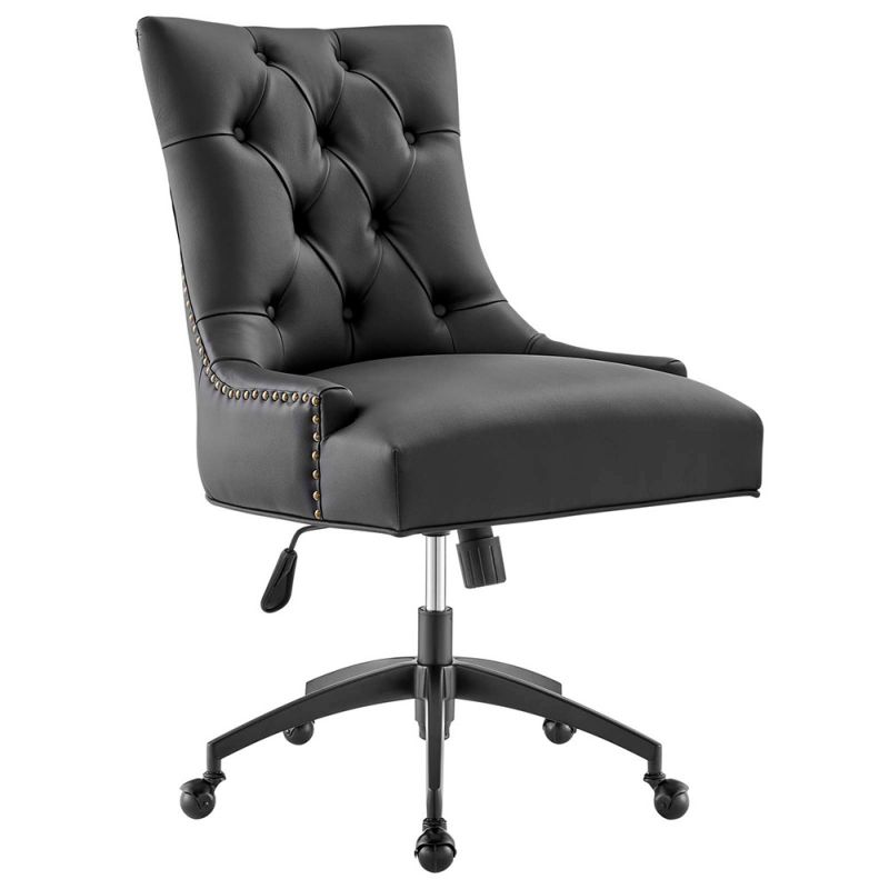 Modway - Regent Tufted Vegan Leather Office Chair - EEI-4573-BLK-BLK