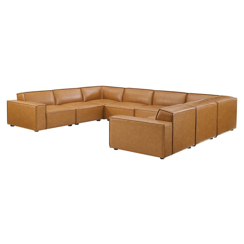 Modway - Restore 8-Piece Vegan Leather Sectional Sofa - EEI-4717-TAN