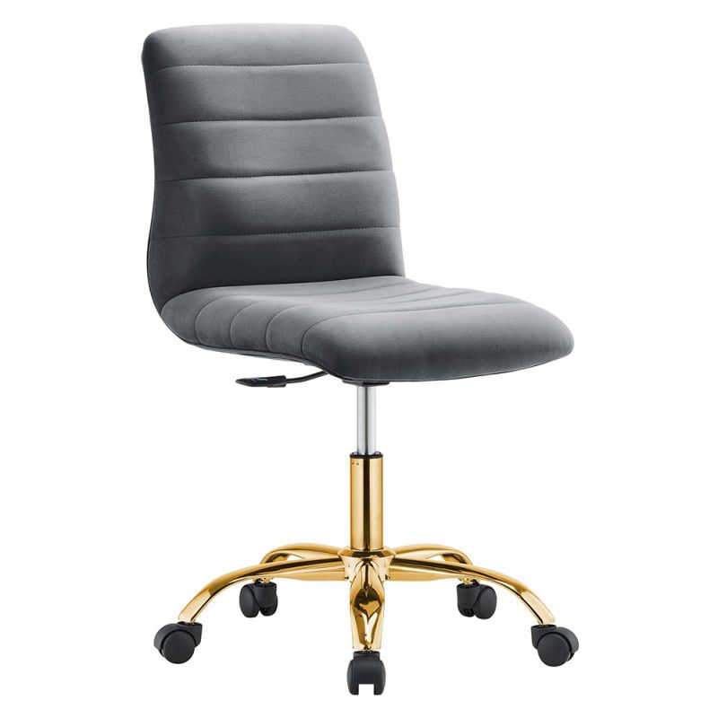 Modway - Ripple Armless Performance Velvet Office Chair - EEI-4972-GLD-GRY