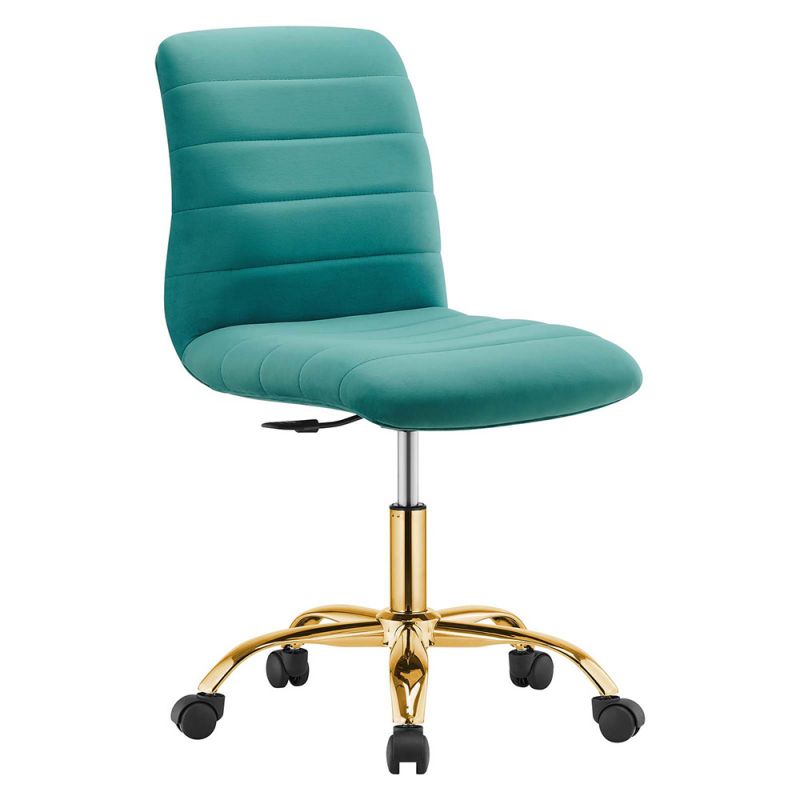 Modway - Ripple Armless Performance Velvet Office Chair - EEI-4972-GLD-TEA