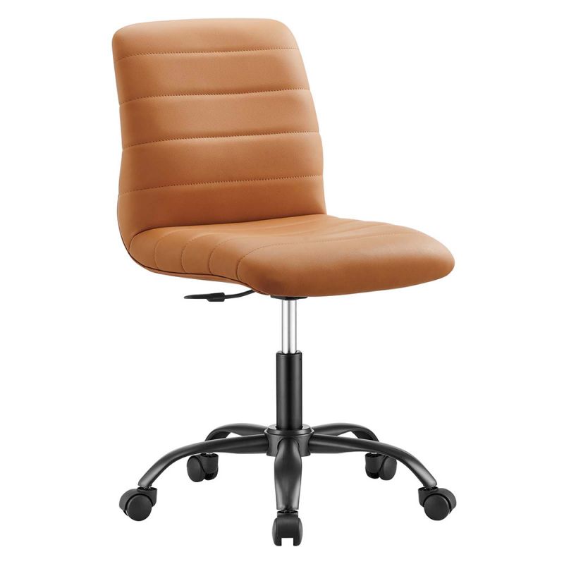 Modway - Ripple Armless Vegan Leather Office Chair - EEI-4974-BLK-TAN