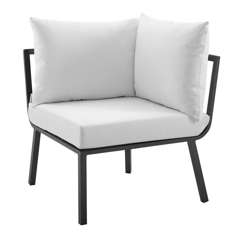 Modway - Riverside Outdoor Patio Aluminum Corner Chair - EEI-3569-SLA-WHI
