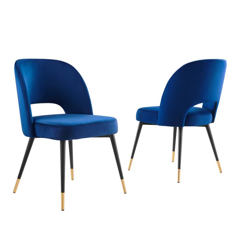 Modway - Rouse Performance Velvet Dining Side Chairs - (Set of 2) - EEI-4599-NAV