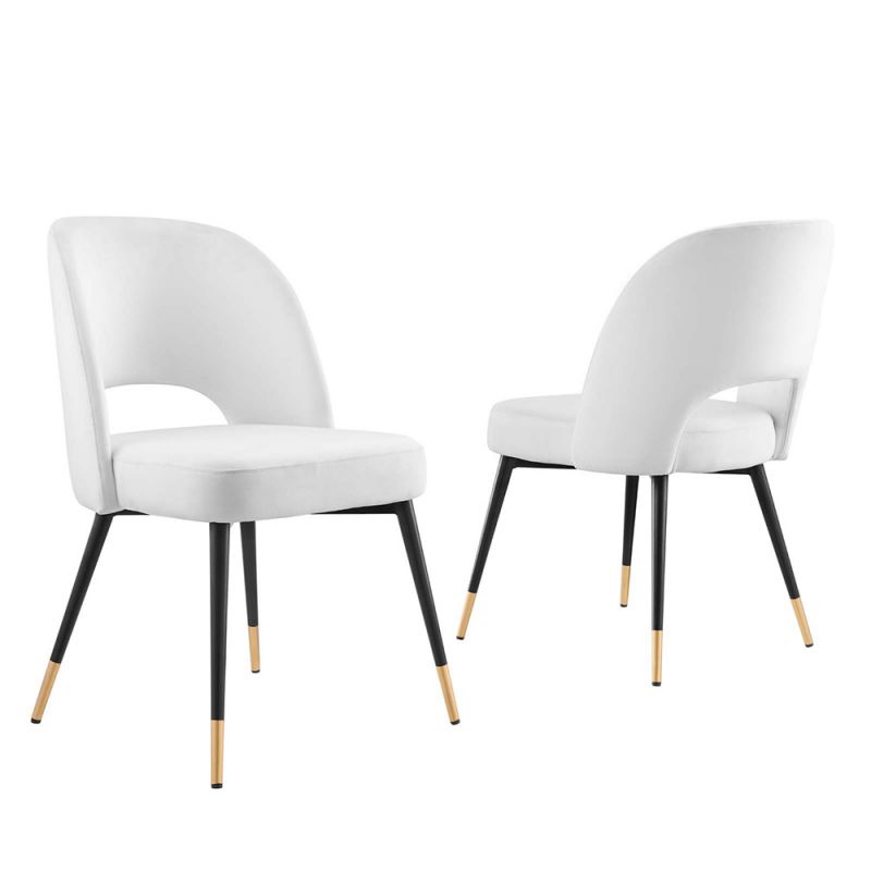 Modway - Rouse Performance Velvet Dining Side Chairs - (Set of 2) - EEI-4599-WHI