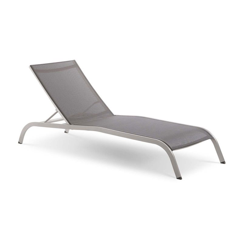 Modway - Savannah Mesh Chaise Outdoor Patio Aluminum Lounge Chair - EEI-3721-GRY